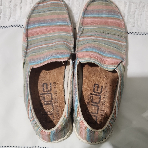 Hey Dude Pastel Striped Slip-On Shoes - Picture 1 of 3